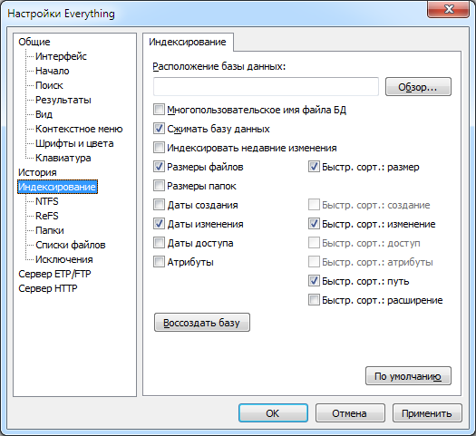 Everything Options Indexes